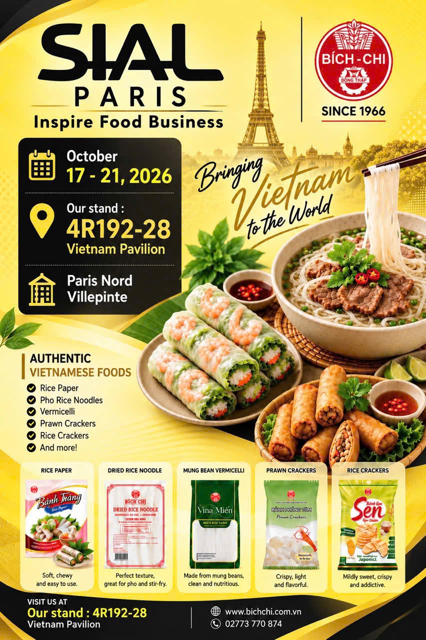BÍCH CHI FOOD THAM GIA TRIỂN LÃM SIAL PARIS 2026 TẠI PHÁP