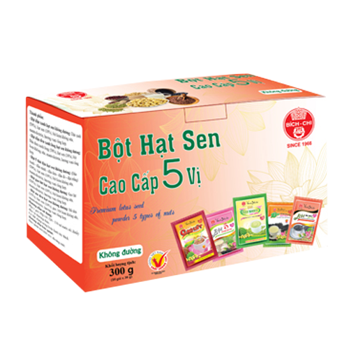 Bột hạt sen cao cấp 5 vị - Không đường