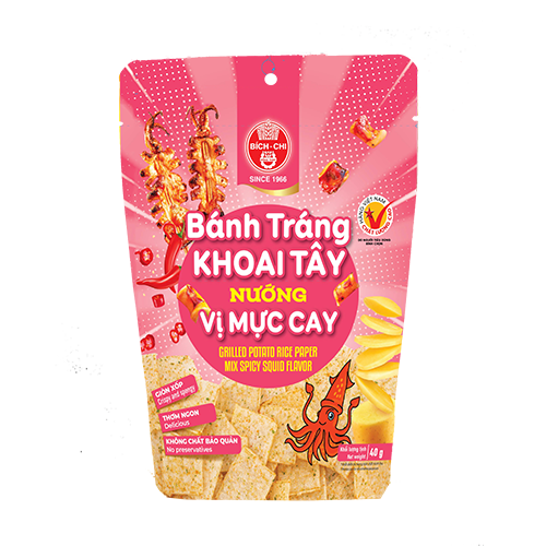 Bánh tráng khoai tây nướng - vị mực cay